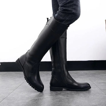 Summer Winter Microfiber Leather Rider Boots