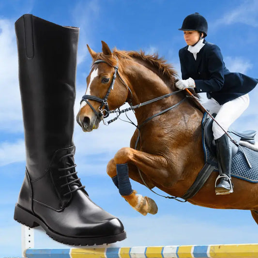 Waterproof Leather Black Brown Knee High Long Boots